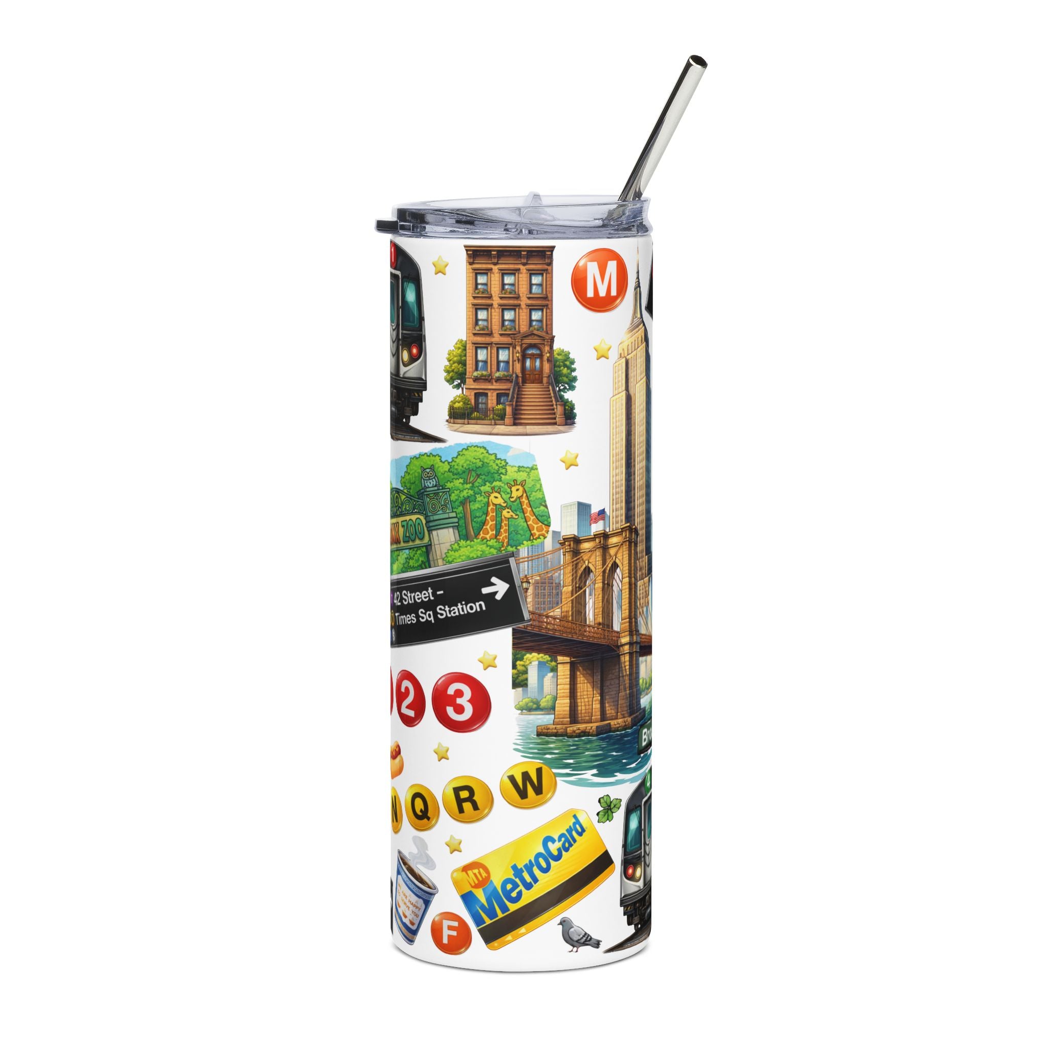 New York City Subway Icons Tumbler | 20oz Stainless Steel Travel Cup