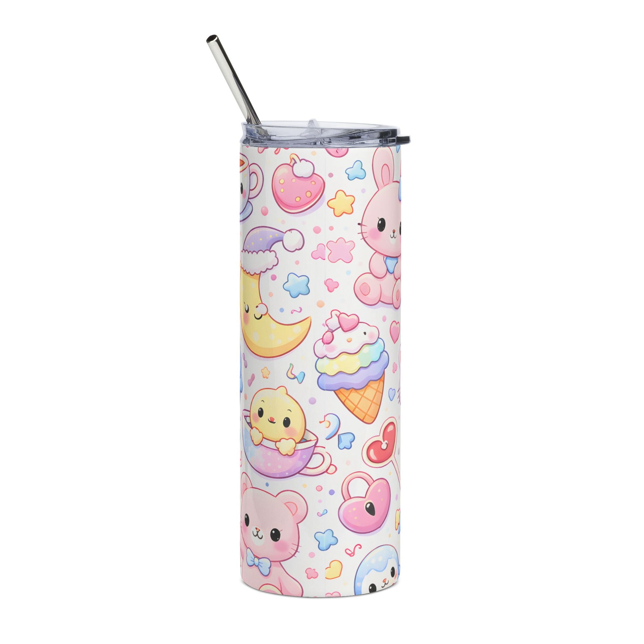 Kawaii Pastel Unicorn and Cute Animals Stainless Steel Tumbler | 20oz