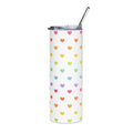 Pastel Fun Hearts Stainless Steel Tumbler, 20oz