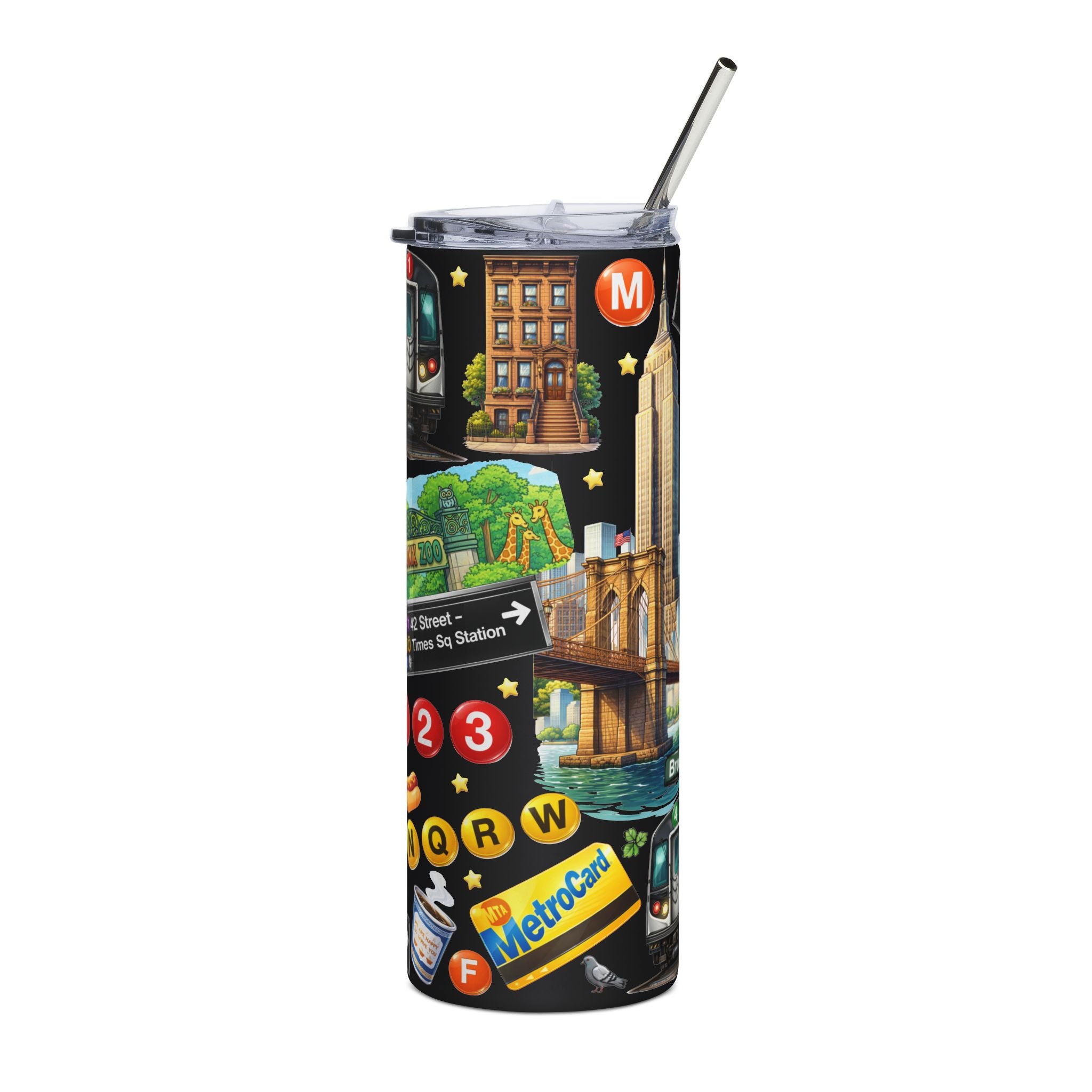 New York City Subway Icons Tumbler | 20oz Stainless Steel Travel Cup