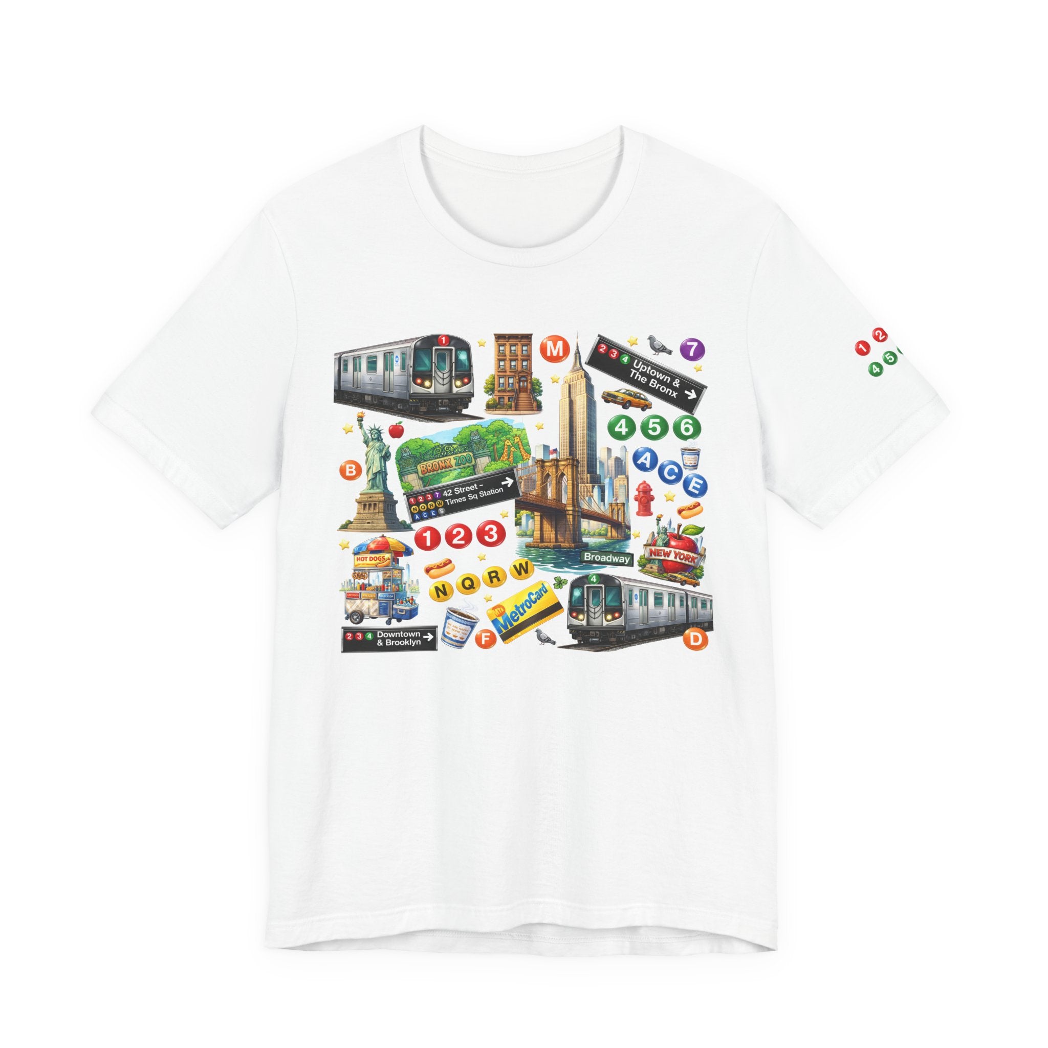 MTA NYC Subway & New York City Collage T-Shirt — Subway, Trains & NYC Highlight Icons Tee