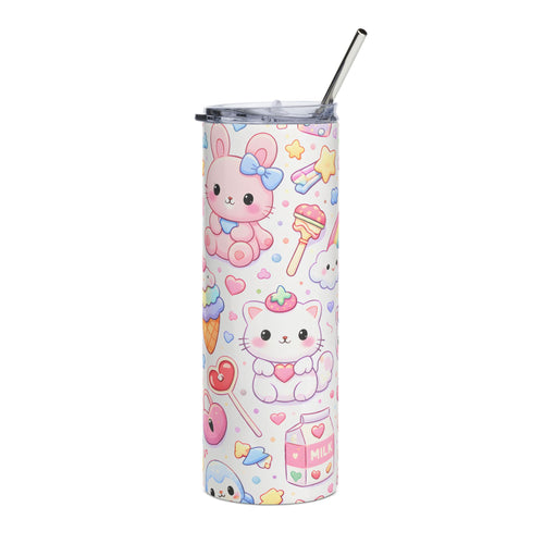 Kawaii Pastel Unicorn and Cute Animals Stainless Steel Tumbler | 20oz